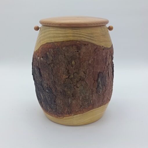Tierurne aus Fichtenholz mit Rinde Volumen ca. 1750ml