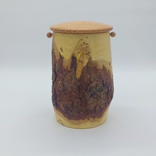 Tierurne aus Fichtenholz mit Rinde Volumen ca. 1120ml