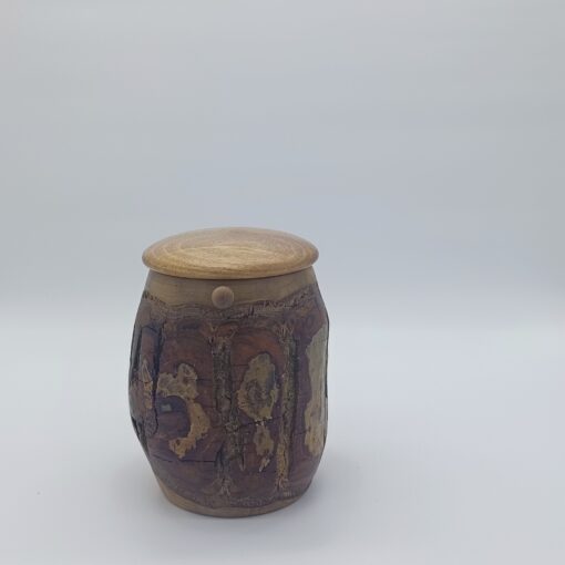 Tierurne aus Holz Nuss mit Rinde Volumen ca. 530ml – Bild 2